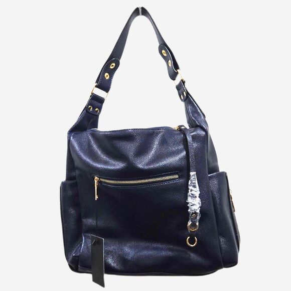 New European Minimalist Vegan Leather Shoulder Messenger Bag in Blue - Picture 2 of 13